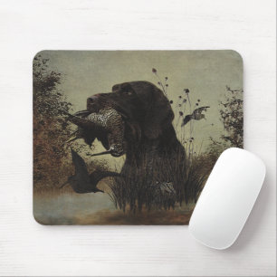 Woodcock Hunting with German Wirehaired Pointer Mouse Pad