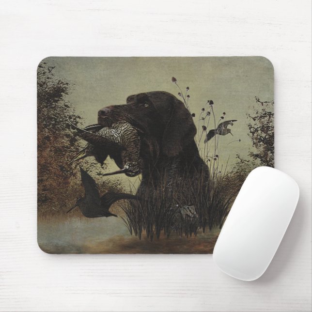 Woodcock Hunting with German Wirehaired Pointer    Mouse Pad (With Mouse)