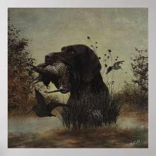 Woodcock Hunting with German Wirehaired Pointer   Poster