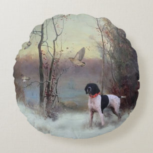 Woodcock Hunting with GSP Round Cushion