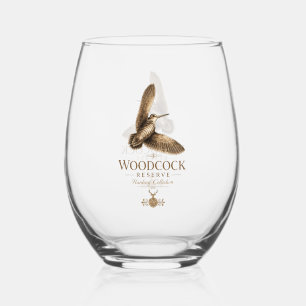 Woodcock stemless wine glass