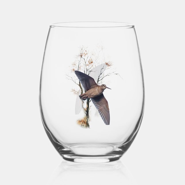 Woodcock  stemless wine glass (Back)