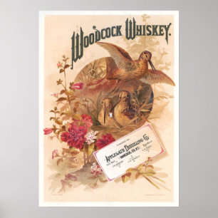Woodcock Whiskey Vintage Advertising Poster