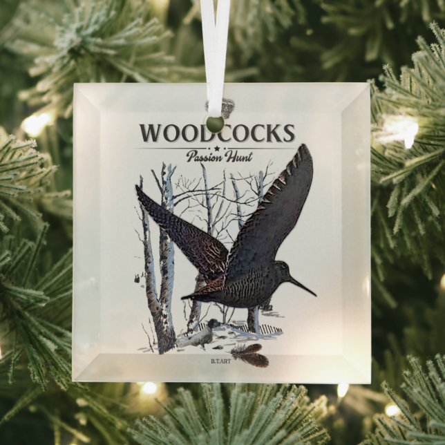 Woodcocks - Passion Hunt Glass Tree Decoration (Insitu)
