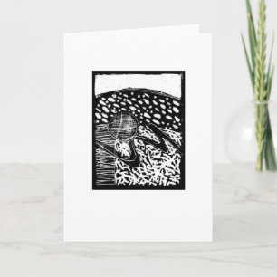 woodcut art blank greeting / note card