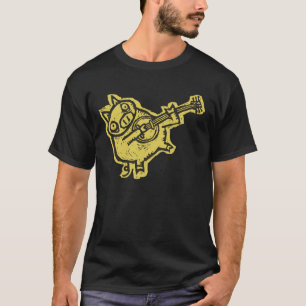 Woodcut Banjo Pig T-Shirt