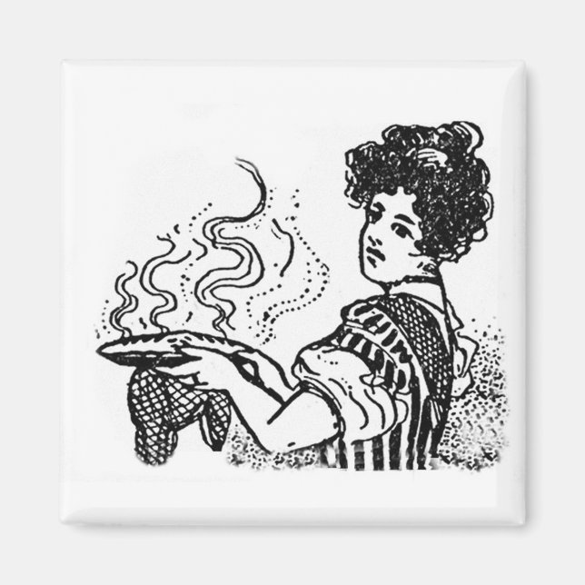 Woodcut Cook Magnet (Front)