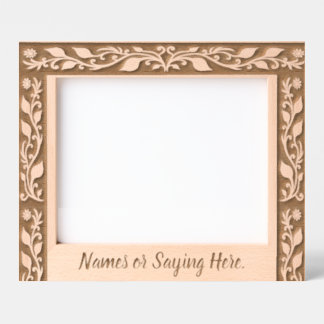 Woodcut Floral Etched Frames