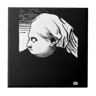 Woodcut Portrait of Queen Victoria  Ceramic Tile