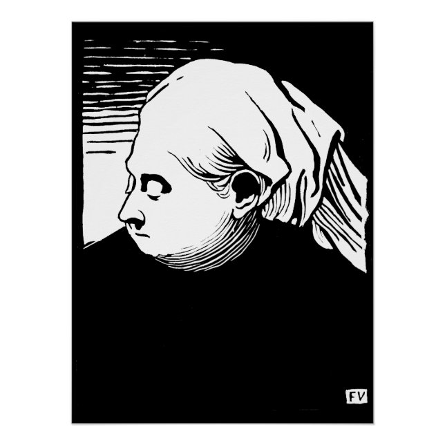 Woodcut Portrait of Queen Victoria  Poster (Front)