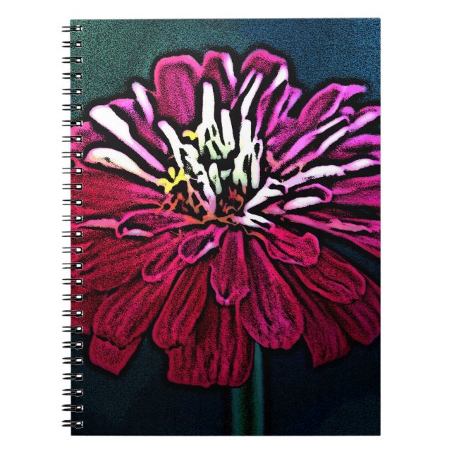 Woodcut Zinnia Notebook (Front)