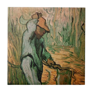 Woodcutter (after Millet) by Vincent van Gogh Ceramic Tile