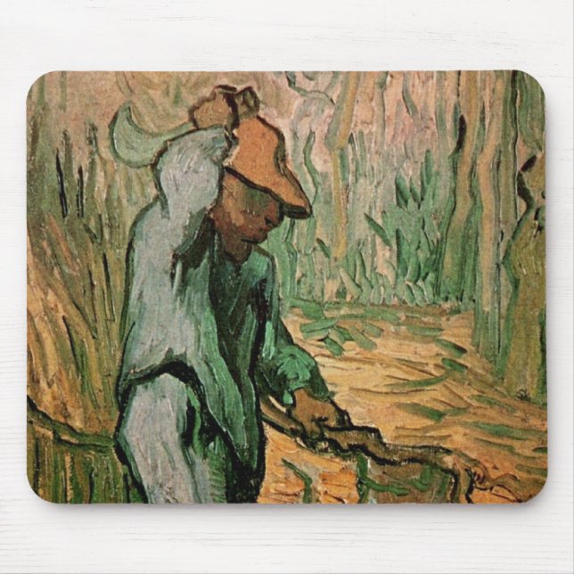 Woodcutter (after Millet) by Vincent van Gogh Mouse Pad (Front)