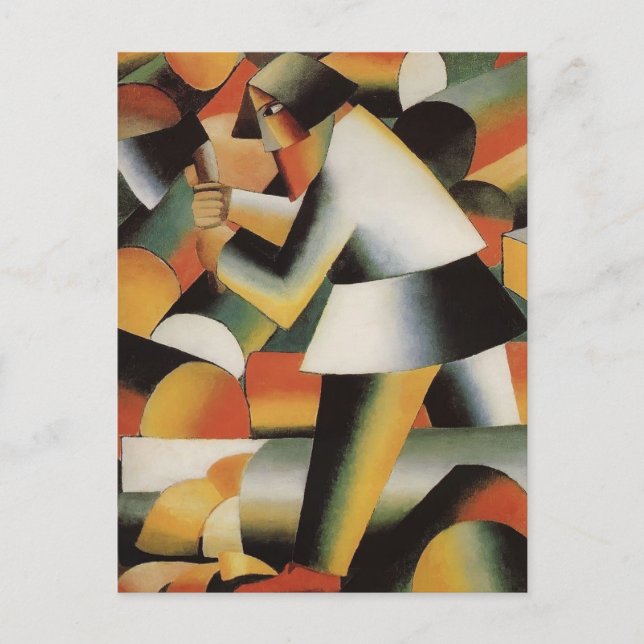 Woodcutter  by Kazimir Malevich Postcard (Front)