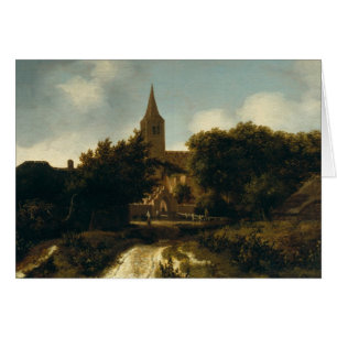 Wooded Landscape with Figures near a Church