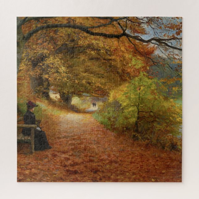 Wooded Path in Autumn Hans Andersen Brendekilde Jigsaw Puzzle (Vertical)
