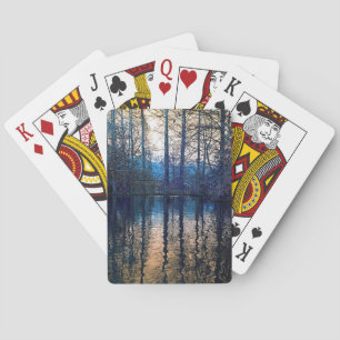 Wooded Reflection-Blue 1 Playing Cards