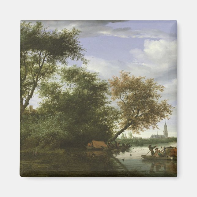 Wooded river landscape magnet (Front)