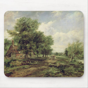 Wooded river landscape mouse pad