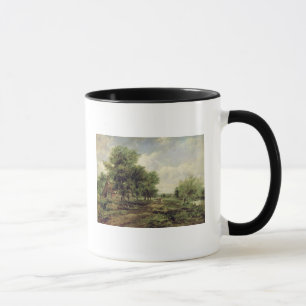 Wooded river landscape mug