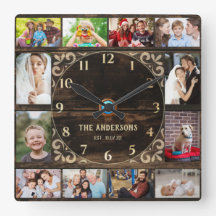 Wooden 12 family photo collage decorative