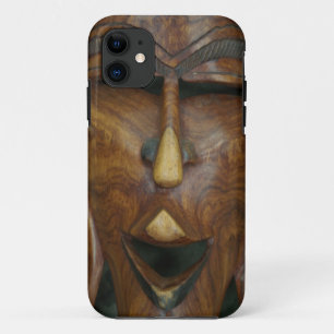 Wooden African mask iPhone 11 Case