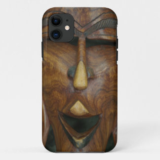Wooden African mask iPhone 11 Case