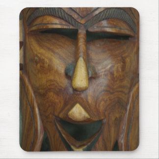 Wooden African mask Mouse Pad