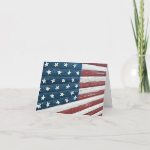 wooden American flag Card