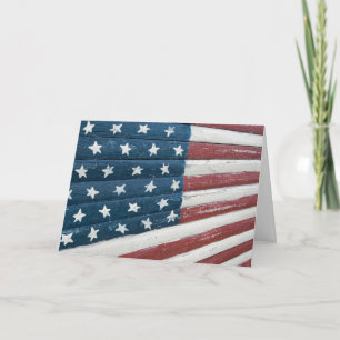wooden American flag for Veteran's Day Card