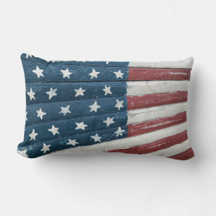 wooden American flag Lumbar Cushion