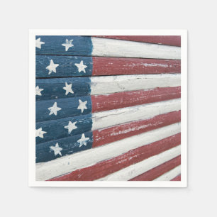 Wooden American Flag Napkin