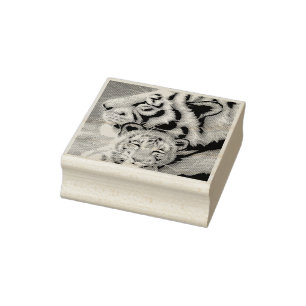 wooden baby lion stamp