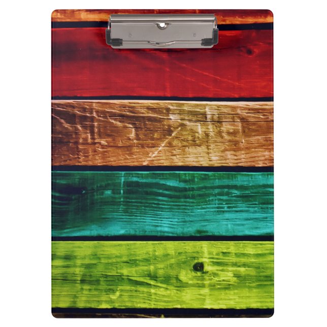 Wooden Background Modern Elegant Clipboard (Front)