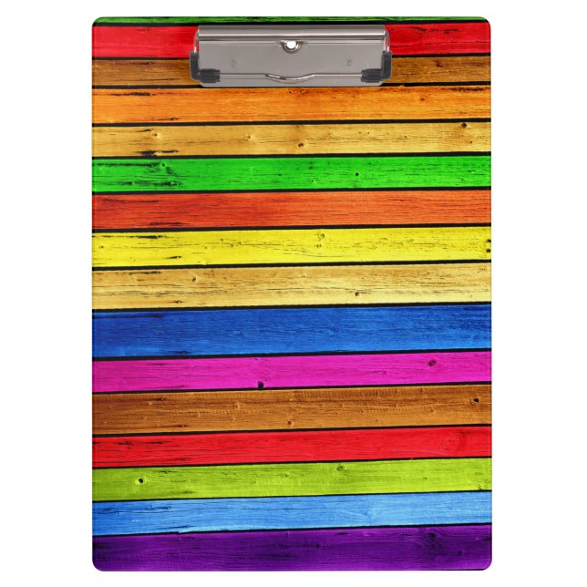 Wooden Background Modern Elegant Clipboard (Front)