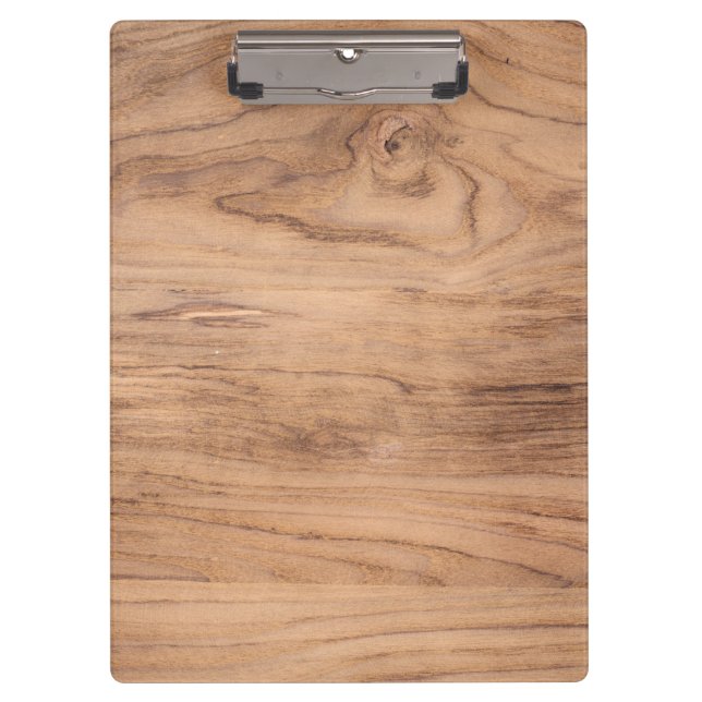 Wooden Background Modern Elegant Clipboard (Front)
