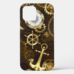 Wooden Background with Mechanical Seahorse iPhone 12 Pro Case