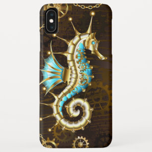 Wooden Background with Mechanical Seahorse iPhone XS Max Case