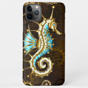 Wooden Background with Mechanical Seahorse iPhone 11Pro Max Case