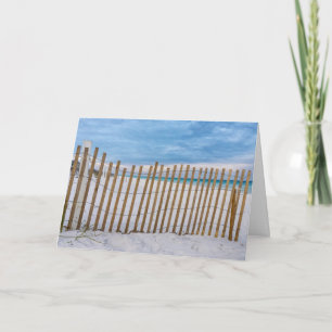 Wooden Beach Fence Sunrise Destin Greeting Card