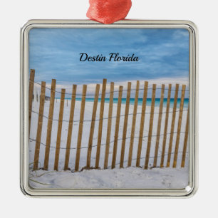 Wooden Beach Fence Sunrise Destin Premium Ornament
