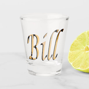 Wooden Bill Name Logo, Shot Glass