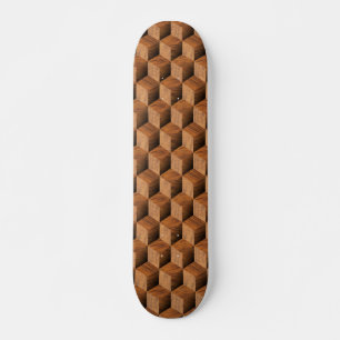 Wooden Block Pattern - Retro Skateboard