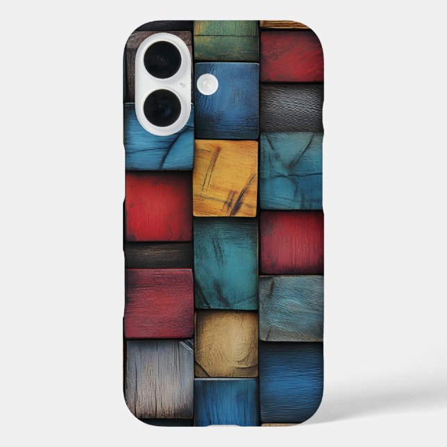 Wooden Block Texture iPhone Case (Back)