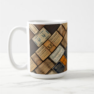 Wooden Block Typography and Art Collage 2 Coffee Mug