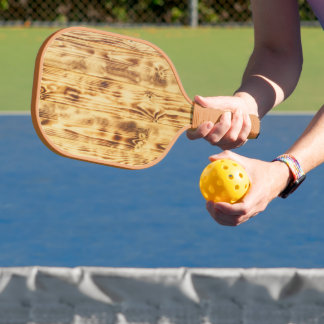 Wooden Board Nature Brown Wood Carved Texture Pickleball Paddle