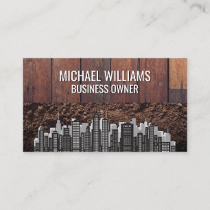 Wooden Boards Dirt City Business Card