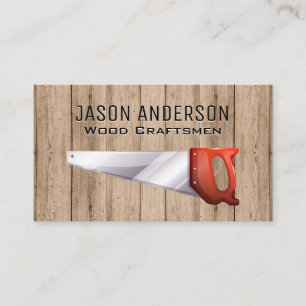 Wooden Boards Hand Saw Business Card