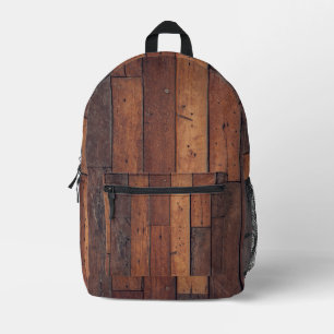 wooden boards printed backpack