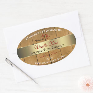 Wooden Boards Product Packaging Labels Gold Border